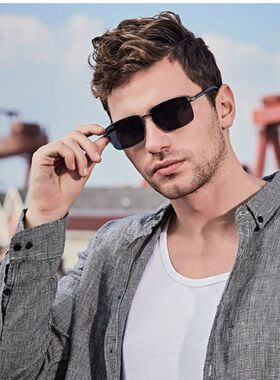 简约偏光方框近视驾驶防紫外墨镜