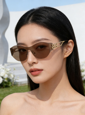 圆脸方脸救星！高级感无框墨镜女显脸小防紫外线开车太阳镜UV400