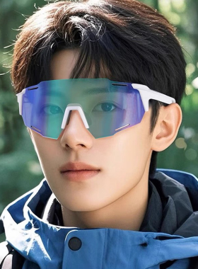 户外运动变色眼镜男女骑行大框公路车墨镜自行车防风日夜用太阳镜