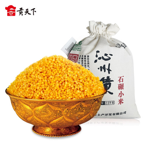 沁州黄小米石碾小米2500g*6袋整箱山西特产小米粥25年新米杂粮 - 图0