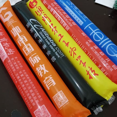 加油棒充气啦啦棒打击棒欢呼棒运动会拉拉助威棒长条气球定制logo - 图1
