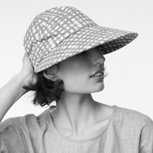 全棉印花大檐帽子女款粉色波点防晒遮阳春夏秋北欧骑行旅游沙滩 - 图0