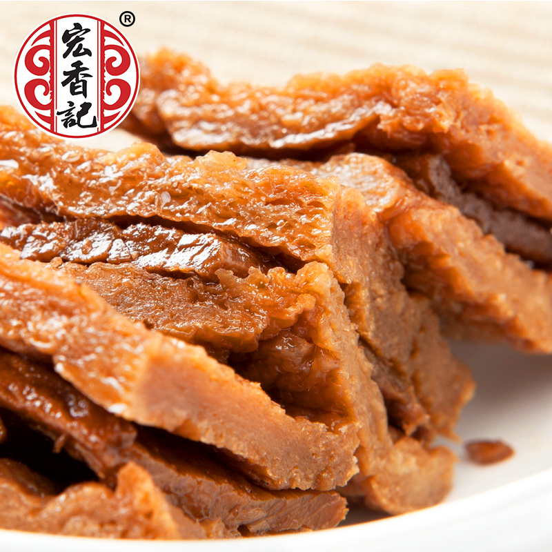 宏香记旗舰店宏香记散装称重长条蜜汁猪肉脯200g牛肉豆脯200g办公休闲零食小吃1