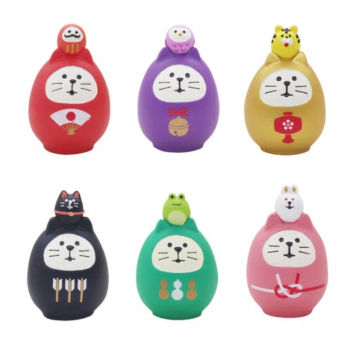 日式猫ZAKKA达摩公仔猫桌面装饰摆件 - 图1