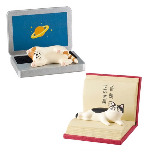 三毛猫猫咪书本手机支架摆件拍照桌面道具 - 图3