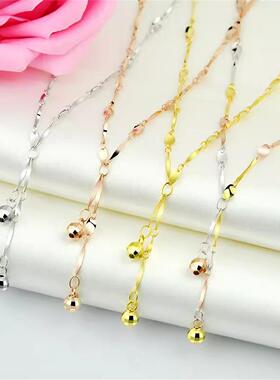 一眼心动爆闪项链女彩金锁骨链