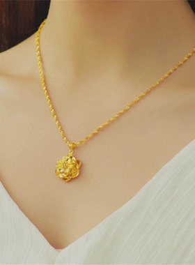 送礼佳品！时来运转镂空绣球项链