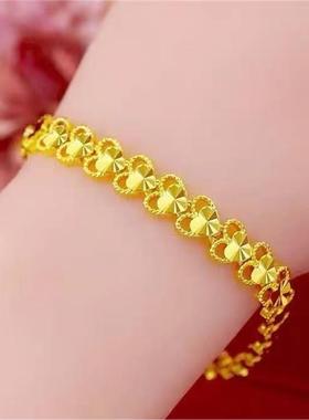 手链女沙金简约不掉色送妈妈礼物