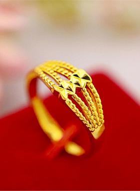 2025新款爆款沙金戒指女久不掉色