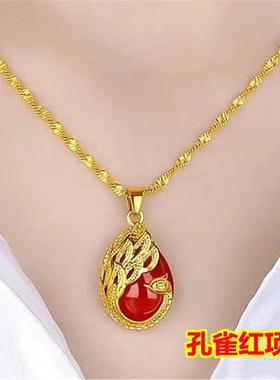 香港真金色项链女士防过敏不掉色