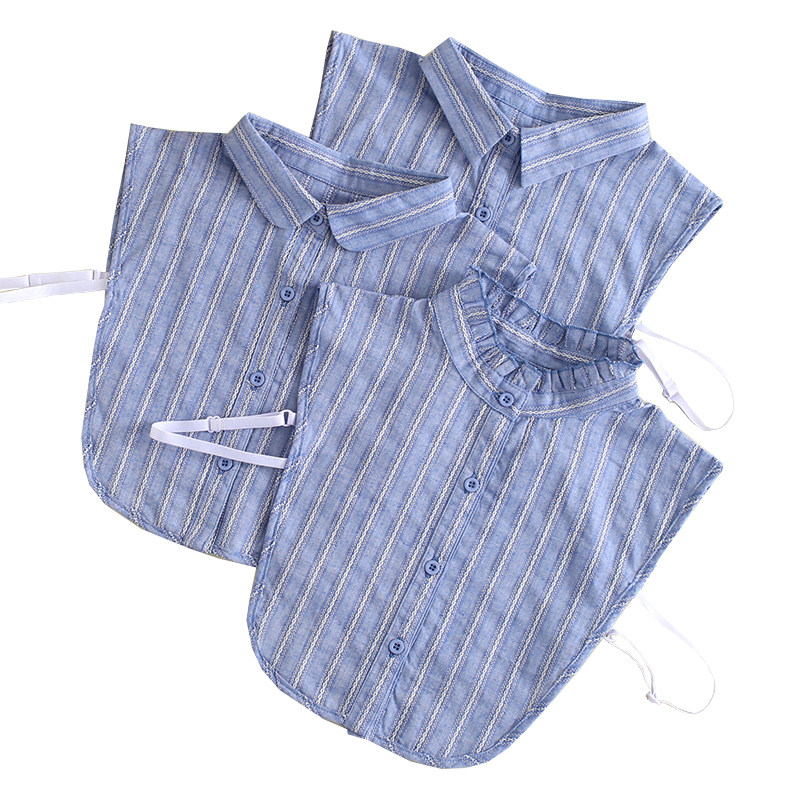 Quasar百搭韩国假领子蓝色衬衫假领提花春秋冬季女衬衣假衣领立领,淘宝优惠券,粉丝福利购,淘宝优惠卷