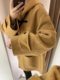 Clearance Bullhorn Button High Grade Camel Fleece Coat for Women's Spring 2024 New Double sided Cashmere Coat