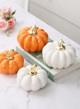 多子多福陶瓷南瓜摆件