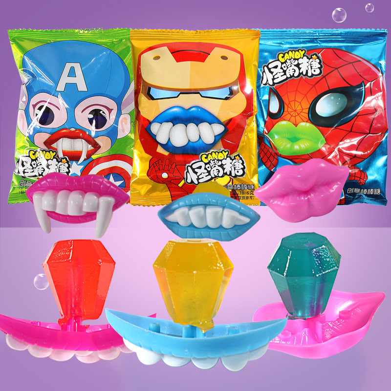 噶己人食品专营店怪嘴糖嘴唇搞怪糖儿童玩趣糖创意恶搞整蛊果味牙齿糖龅牙造型糖果0