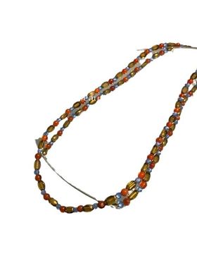 复古彩色串珠项链锁骨链水晶饰品