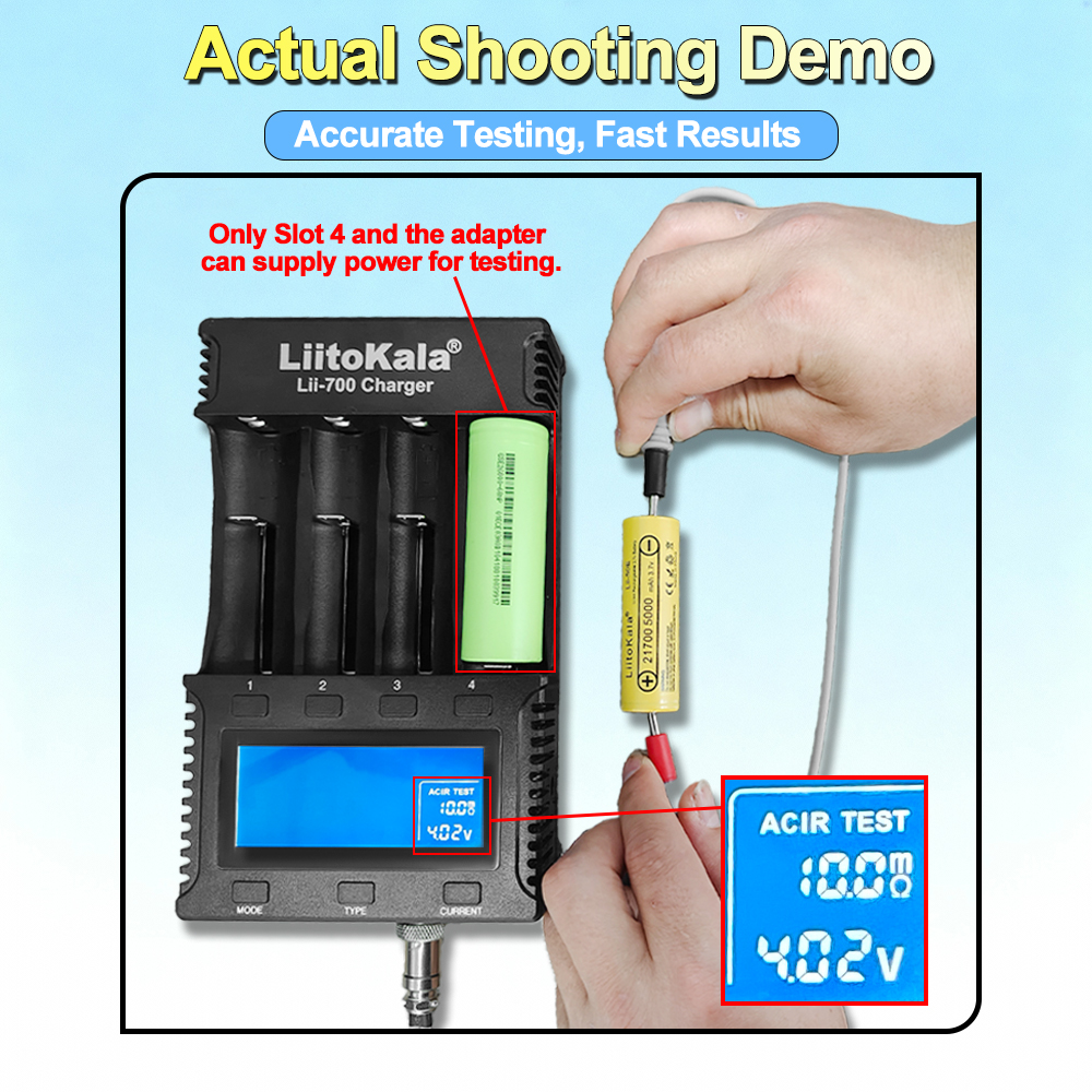 新款liitokala-Lii-700智能锂电池充电器检测容量自带内阻测试笔 - 图2