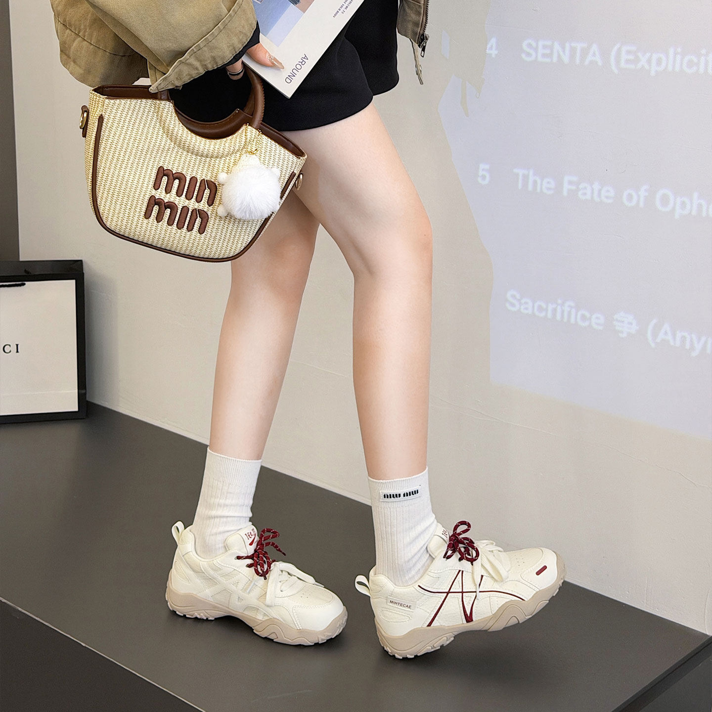 内增高德训鞋女2026春季新款白色厚底休闲潮鞋双鞋带运动鞋轻便,淘宝优惠券,粉丝福利购,淘宝优惠卷