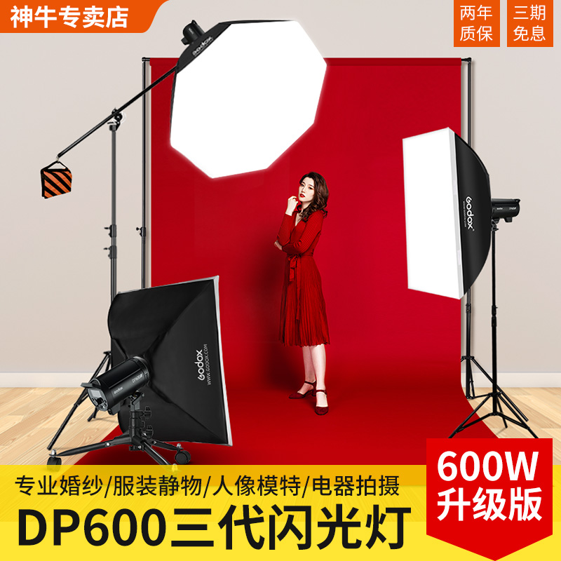 Godox神牛DP600III三代/四代摄影灯闪光灯600w室内人像模特广告拍摄影棚静物家居拍照补光灯800W/1000W影室灯 - 图1