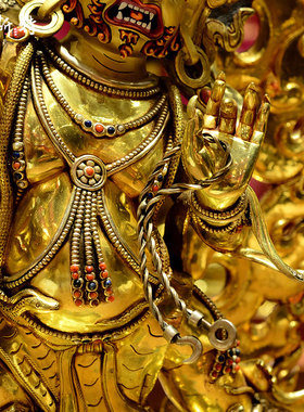 尼泊尔进口大力尊铜像摆件