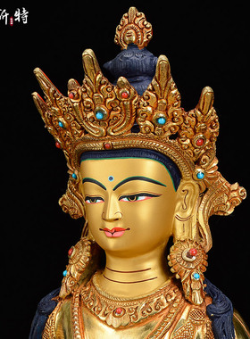 尼泊尔进口鎏金客厅铜像摆件