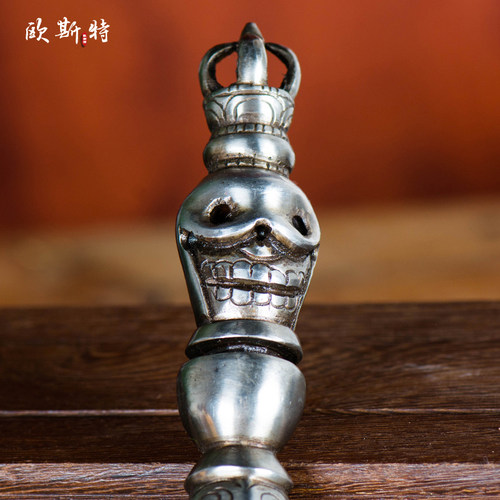 欧斯特尼泊尔铜雕花独股金刚宝橛佛具用品居家供具五股金刚宝杵 - 图1