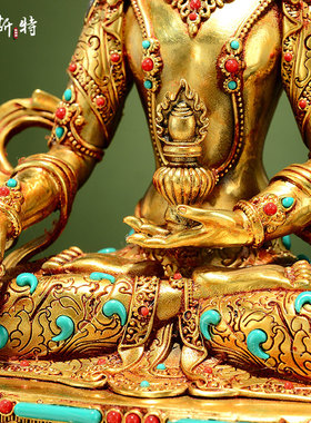 带彩珠鎏金地藏王带彩珠