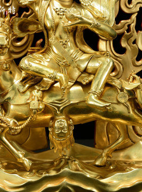 全鎏金吉祥天母铜像摆件