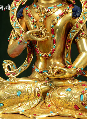 彩珠镶嵌金刚萨埵铜像