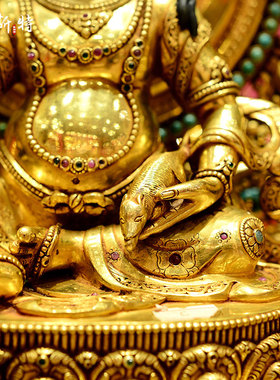 释迦族黄财神铜像摆件