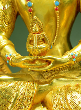 全鎏金常寿佛桌面铜像摆件