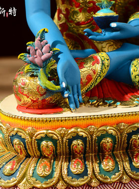 彩绘药师佛桌面铜像摆件