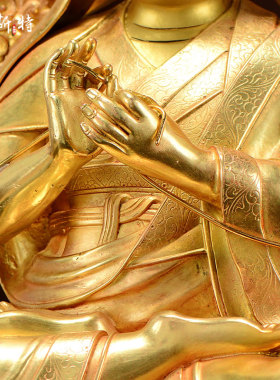 全鎏金宗喀巴大师铜像