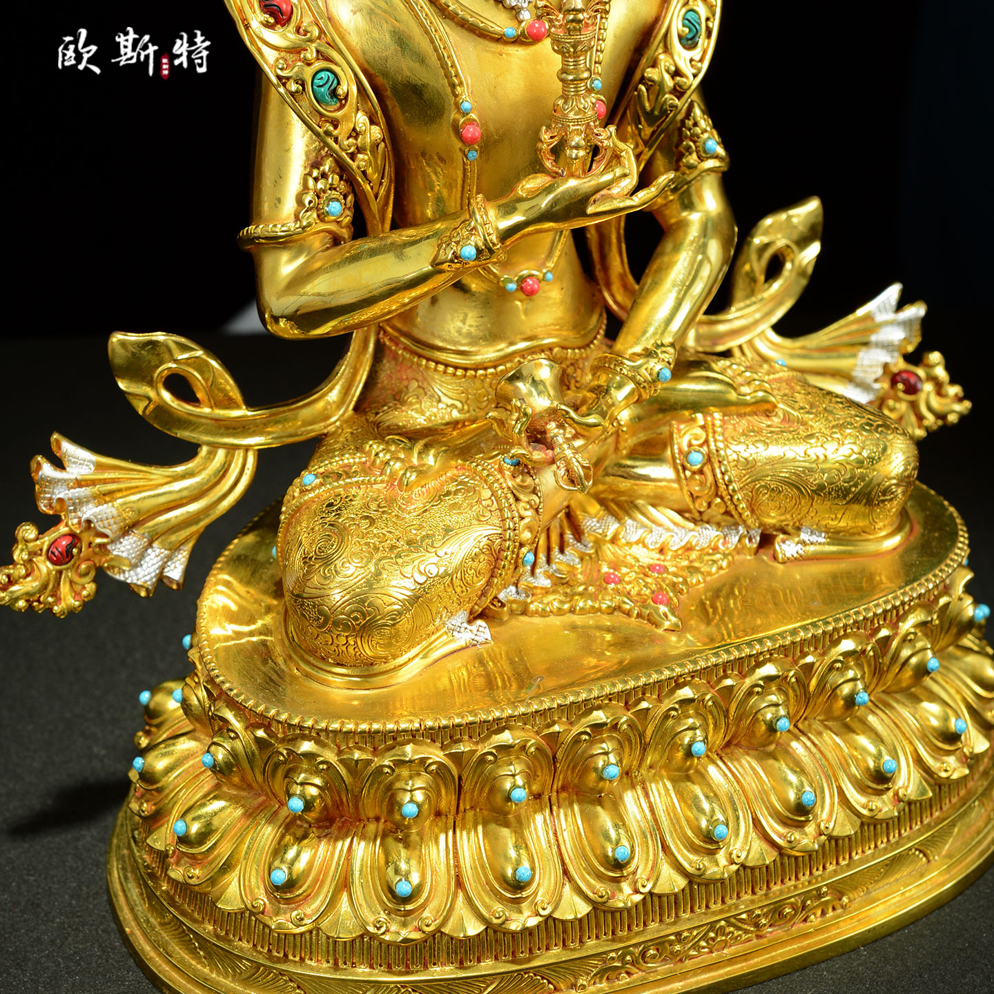 欧斯特精工铜《金刚萨埵》全鎏金工艺《金刚萨垛》铜佛像摆件 - 图1