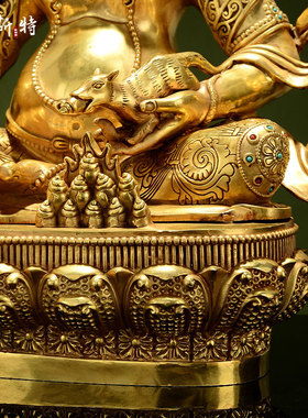 全鎏金黄财神铜像摆件