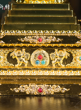 欧斯特雕花合金塔摆件