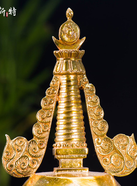 菩提塔摆件国产铜鎏金雕花31cm