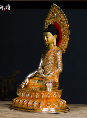 摆件家居饰品手工铜镀银1尺