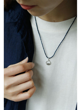 蓝染驻色天然草木植物染项链