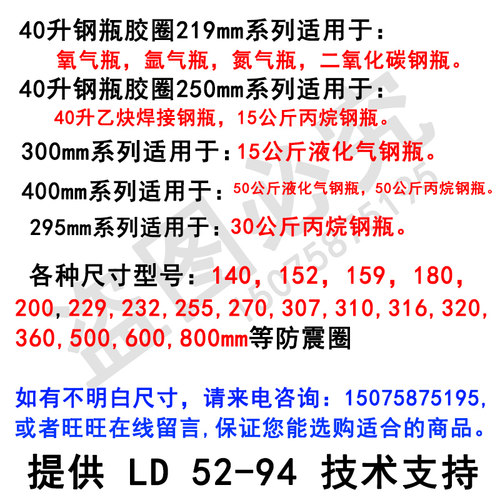 氧气乙炔钢瓶防震圈胶圈氩气丙烷液化气钢瓶瓶帽减震橡皮圈保护圈 - 图2