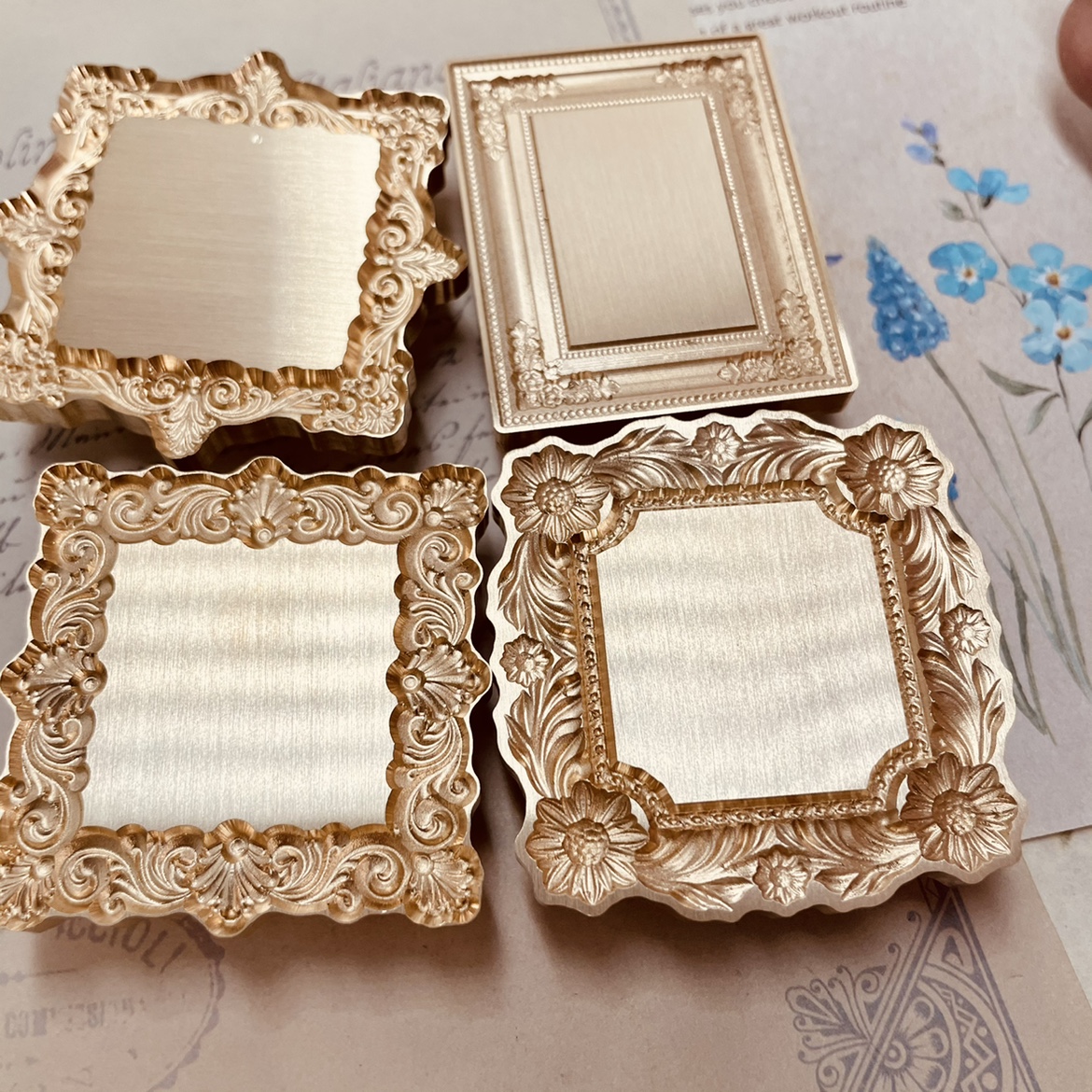 超大法式镜框大相框火漆印章相框火漆浮雕3D立体复古印章手帐信封-图2
