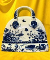 Ceramic Wine Bottle Collection 659 Wine Cabinet Show Green Flower porcelain handbag Six catties of fine intact large wine bottle