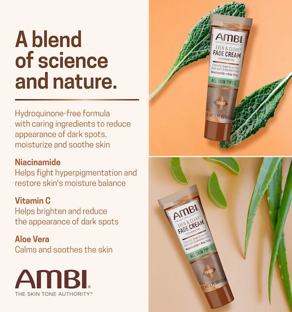 New version of American AMBI fade cream to fade, brighten, sunburn, spots and acne marks AHA cream 30ml