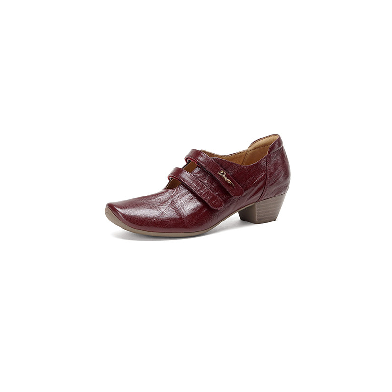 4cm真皮方头玛丽珍鞋女2026新款魔术贴中跟皮带扣深口单鞋小皮鞋,淘宝优惠券,粉丝福利购,淘宝优惠卷