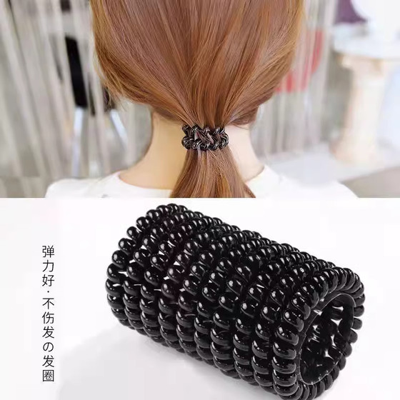 Phone cord hair band for women, simple hair accessories, phone circle, seamless headband, rubber band, black thin hair band, internet celebrity hair band