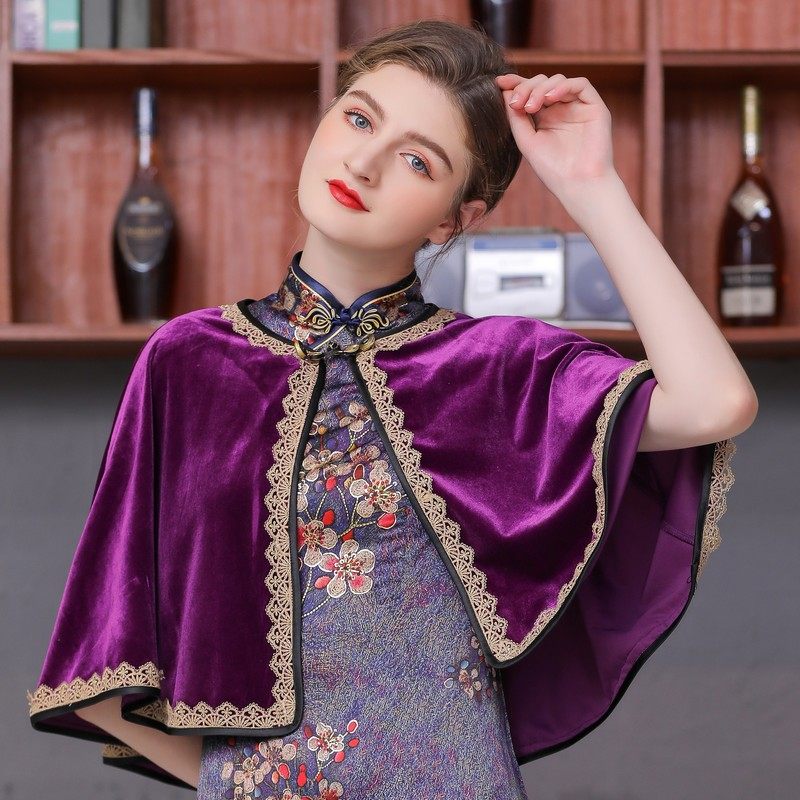 小披肩外套2020新款春秋披风小旗袍 olnvcx短外套