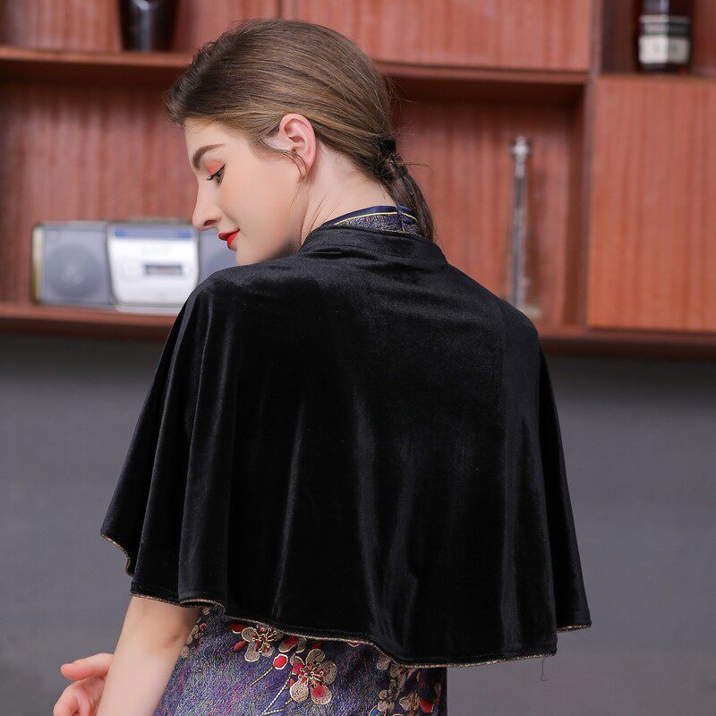 外搭春秋妈妈披肩外套金丝绒小旗袍 olnvcx围巾/丝巾/披肩