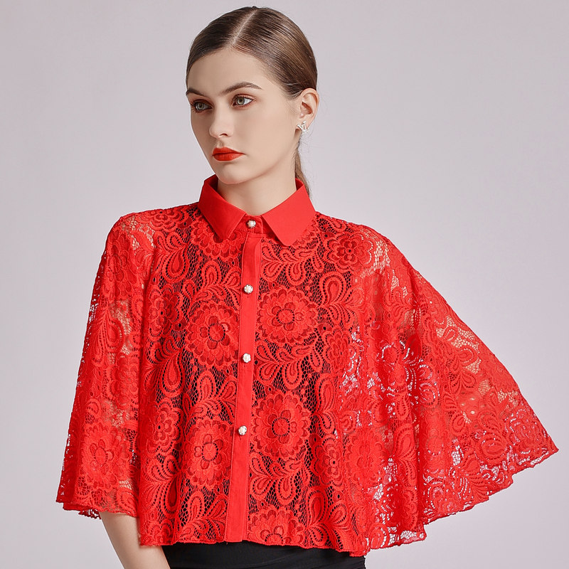 蕾丝斗蓬春夏外搭防晒披风小披肩 olnvcx短外套