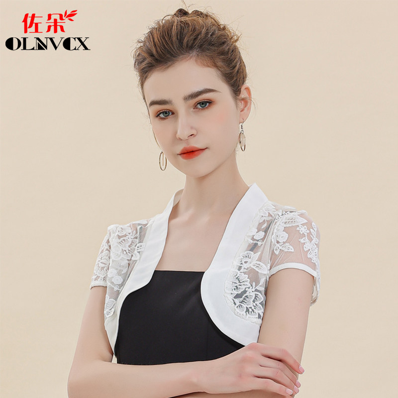 蕾丝小披肩短款2023春夏新吊带裙子 olnvcx短外套