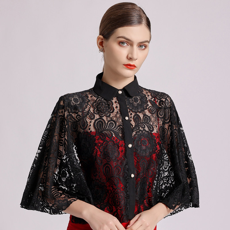 蕾丝斗蓬春夏外搭防晒披风小披肩 olnvcx短外套