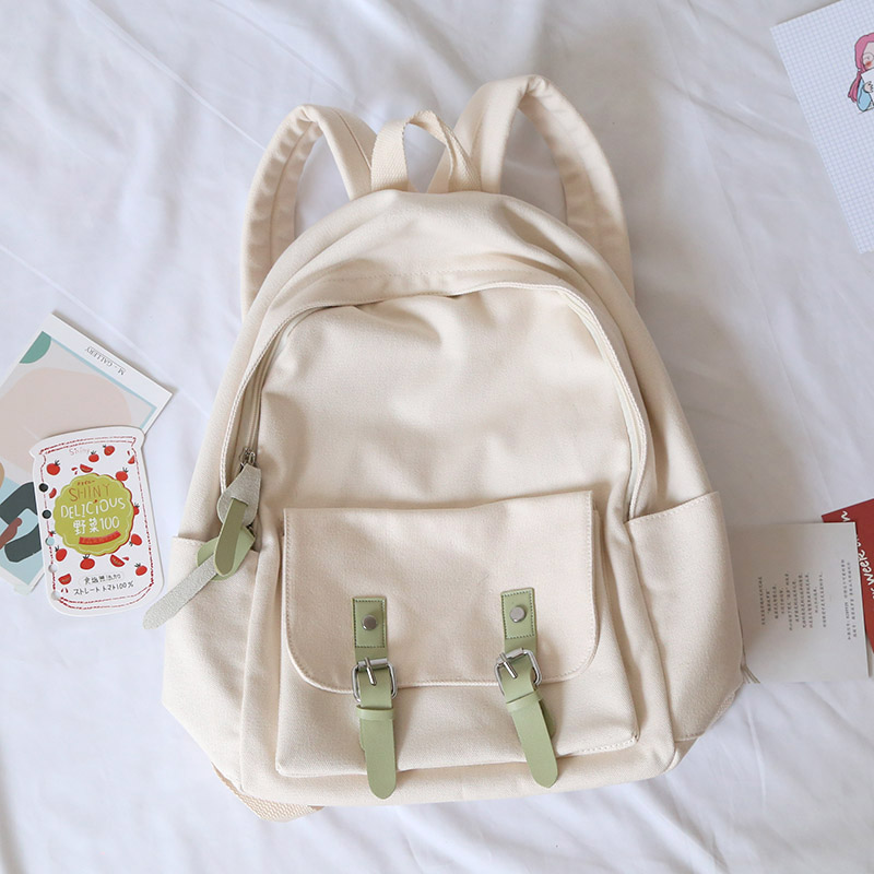 新品 日系学院帆布双肩包女书包简约纯色大学生背包女双肩百搭 NR 新品 日系学院帆布双肩包女书包简约纯色大学生背包女双肩百搭 NR